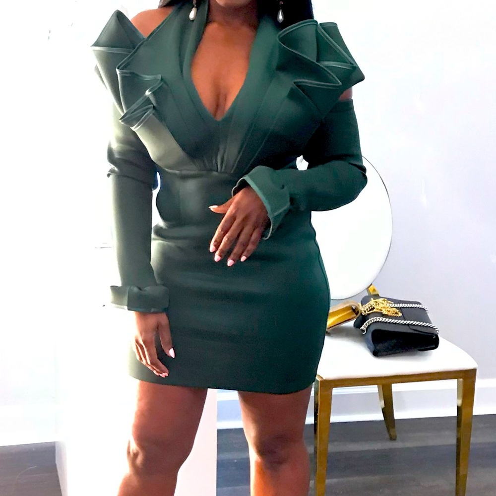 ASOS Scuba mini dress with ruffles - size 4